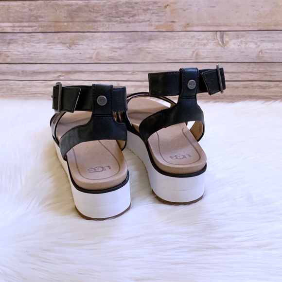 UGG Black Tipton Platform Ankle Strap Sandals - Picture 4 of 7